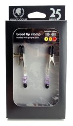 Beaded Clamps - Adjustable Broad Tip - Purple