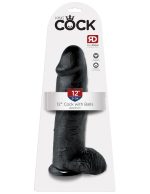 King Cock 12 Inch Cock With Balls - Black - Image 5
