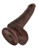 King Cock 6 Inch Cock With Balls - Brown - Image 4