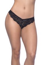 Cage Back Galloon Lace Boyshort With Wrap Around Elastic Detail - Large/extra Large - Black - Image 2