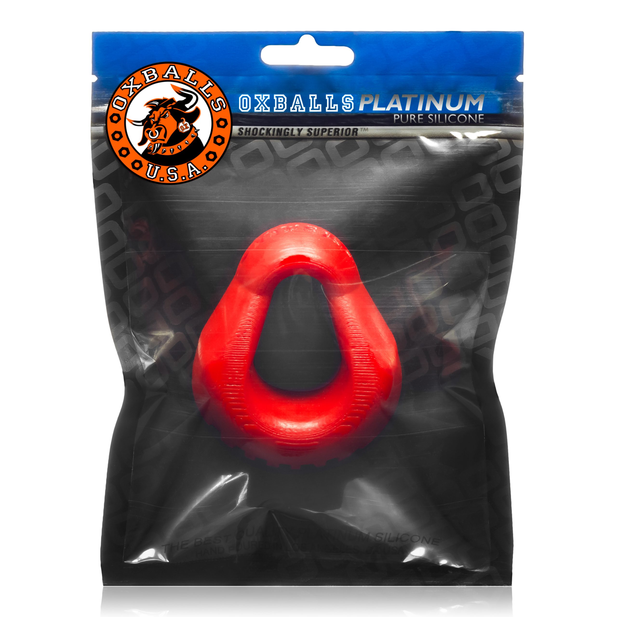 0EeydS0Gol2Ui1wV8fQc7IBlYYbZkJaJ Hung Padded Cockring Oxballs - Red - Image 1
