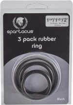 Rubber Cock Ring Set - Black - Image 2