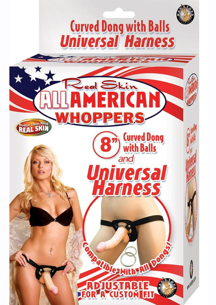 0O9N01dt All American Whoppers 8-Inch Dong With Universal - Flesh - Image 1
