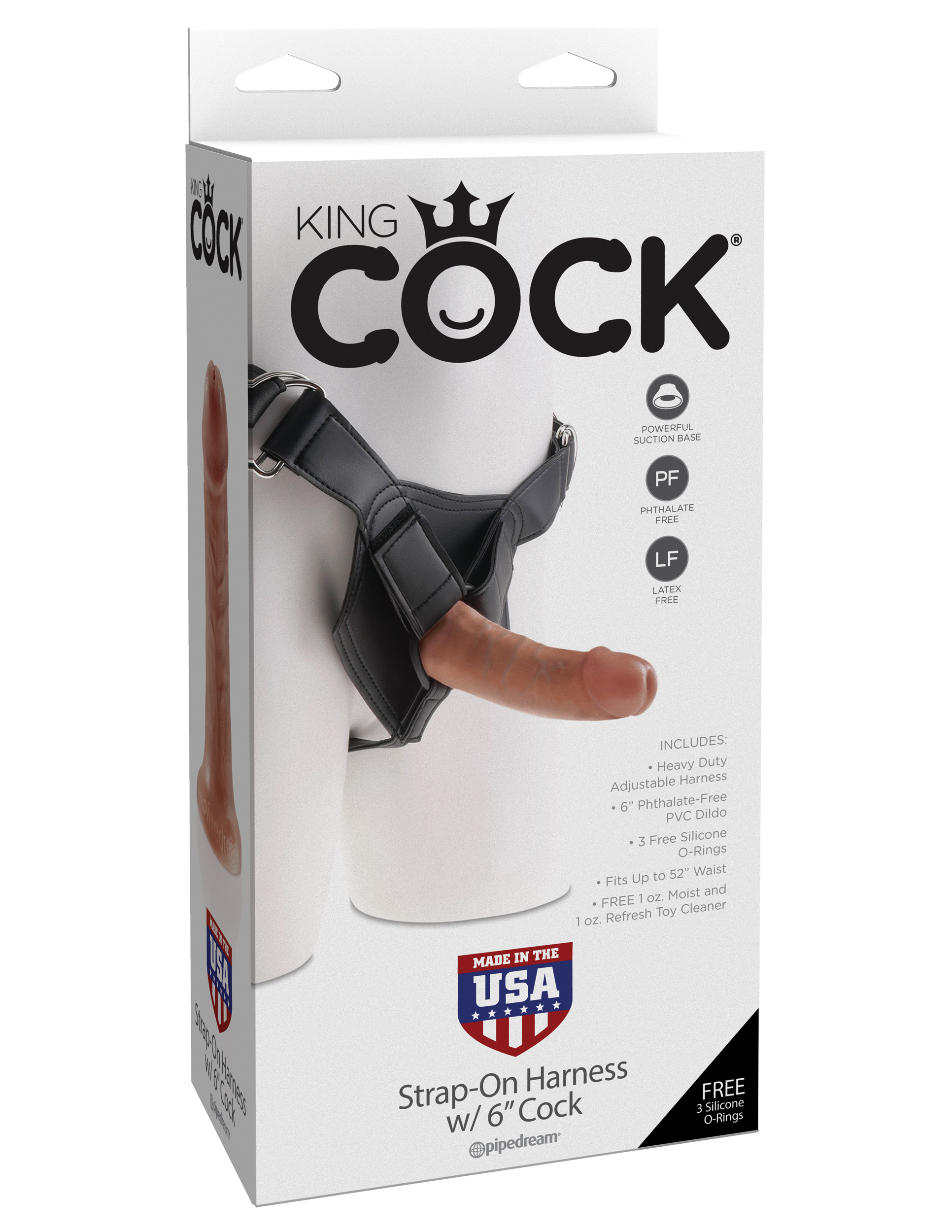 0WwTJRjgcfp6OtLnAn60IQ9UVemQS0mE King Cock Strap on Harness With 6 Inch Cock - Tan - Image 1