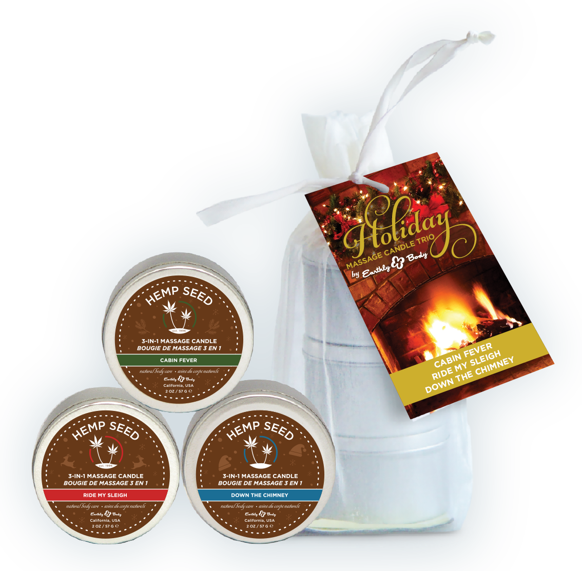 0YE6xTakAbEkntl3so8NBy1nIcZtlXvI Holiday Trio - 2 Oz. Holiday Candles in Organza Bag - Image 1