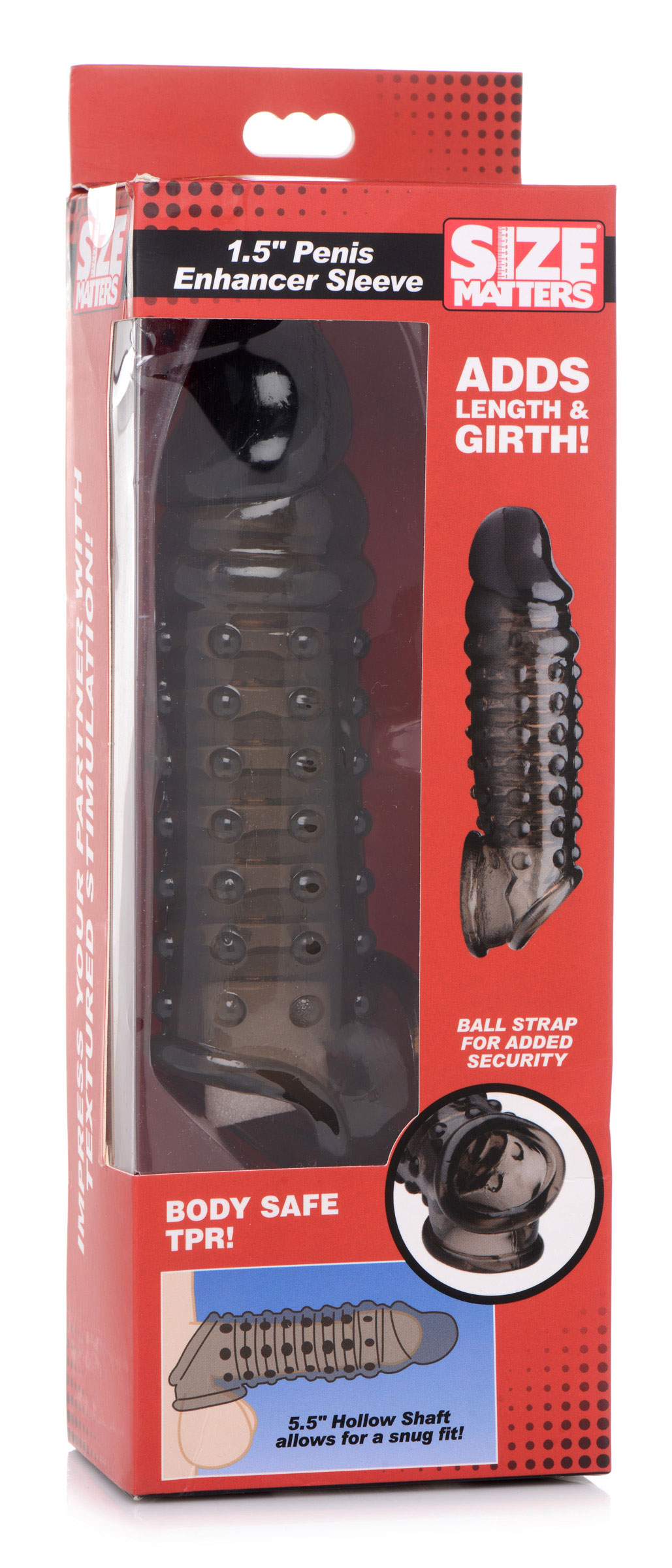 0l3z5GCmGJeblHIBNCIEDvh3jAC4DP4b 1.5 Inch Penis Enhancer Sleeve - Smoke - Image 1