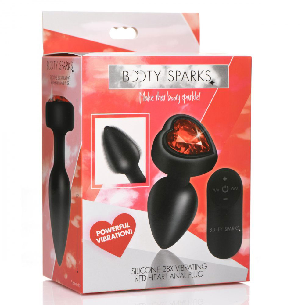 0xBxyvtc9KBdxbPRqyeaNgqxSD7qe4nj 28x Silicone Vibrating Red Heart Anal Plug With Remote - Small - Image 1