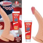 All American Whoppers 8-Inch Curved Dong With Balls and Lube - Flesh