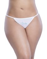 Bridal Thong W/embroidered Applique and Veil Back - Small/medium - White - Image 2