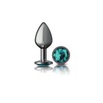 Teal Round Gem Gunmetal Metal Plug - Md - Image 4
