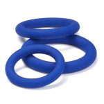 Pro Sensual Silicone Cock Ring 3 Pack - Blue - Image 3