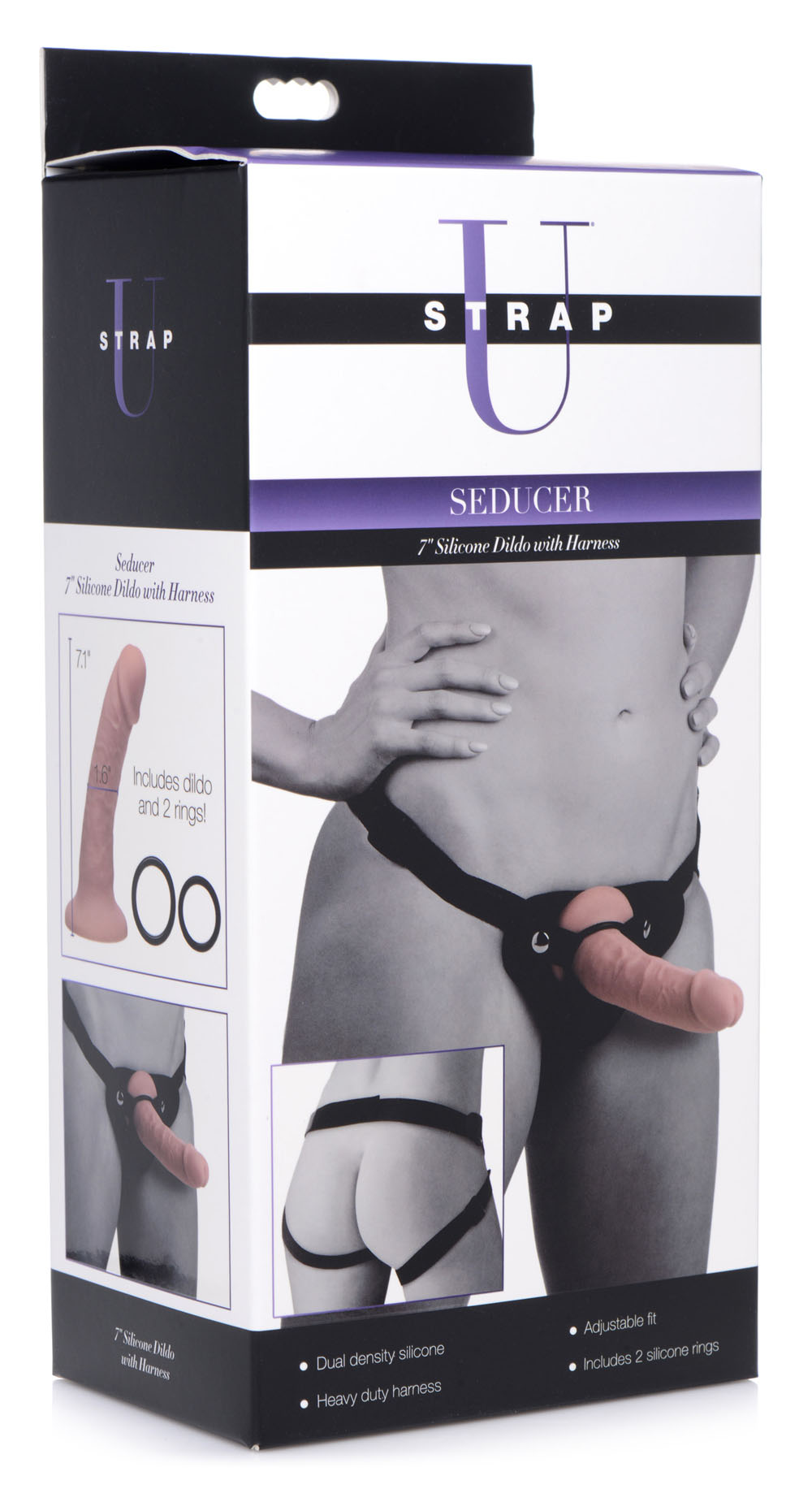 1WrMJVJI3HuMjLJ8RsyPmuT6IQuDwSV5 Seducer 7 Inch Silicone Dildo With Harness - Image 1