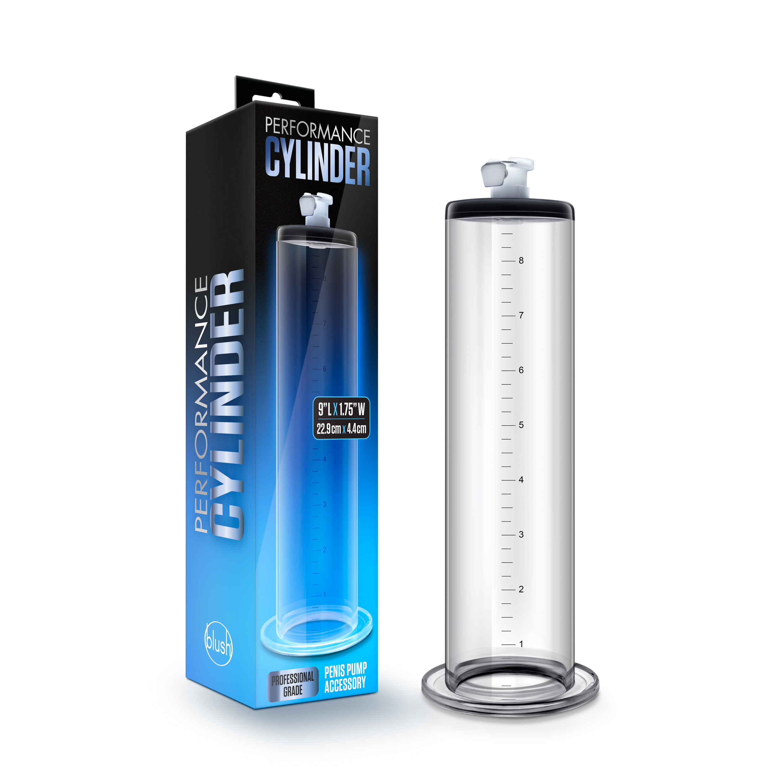 www.blushnovelties.com Performance - 9 Inch X 1.75 Inch Penis Pump Cylinder – Clear - Image 1