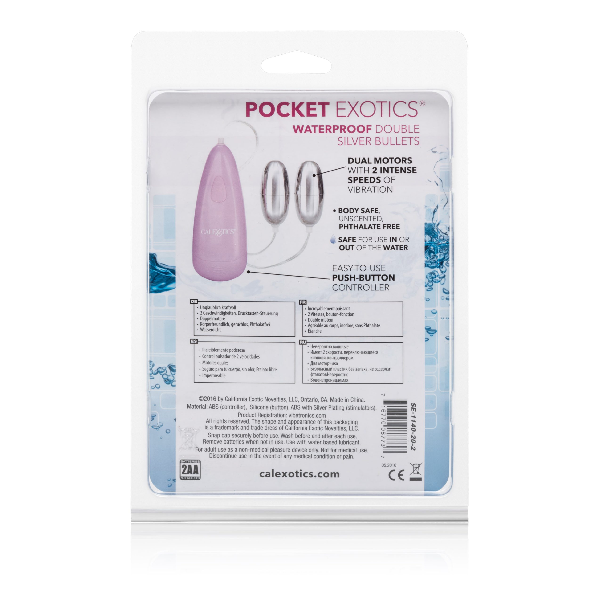1YCUhrXOtS67vgQcU6tb1wAY7VrWia0h Pocket Exotics Waterproof Double Silver Bullets - Pink - Image 1