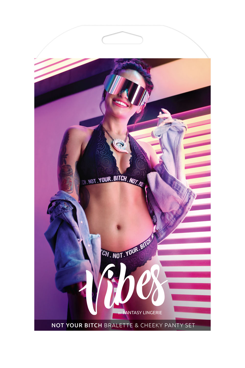 1lSPsCJGK2Z9LYRYaY6btDyudQsqAxLG Not Your Bitch Bralette and Cheeky Panty Set - Black - M/l - Image 1