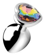 Rainbow Prism Heart Anal Plug - Medium - Image 2