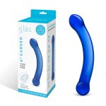 6 Inch Curved G-Spot Blue Glass Dildo - Image 6