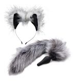 Grey Wolf Tail Anal Plug and Ears Set - Image 2