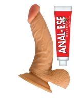 All American Whoppers 6.5-Inch Curved Dong With Balls Lube -Flesh - Image 3