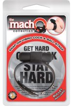 The Macho Collection Snap-on Vibro Cock and Ball Strap - Black - Image 2
