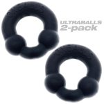 Ultraballs 2- Piece Cockring Set - Night Black - Image 2