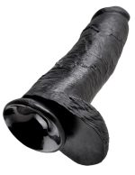King Cock 12 Inch Cock With Balls - Black - Image 3