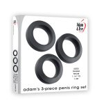 Adam's 3-Piece Penis Ring Set - Black - Image 3