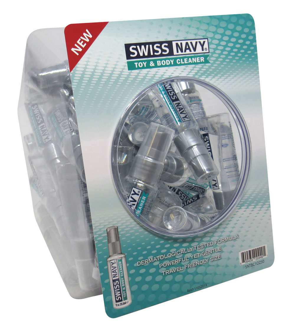2sIG2aF3AD6WdIDCtGv1GxBc54FDh7K7 Swiss Navy Toy and Body Cleaner 1oz 50pc Fishbowl - Image 1