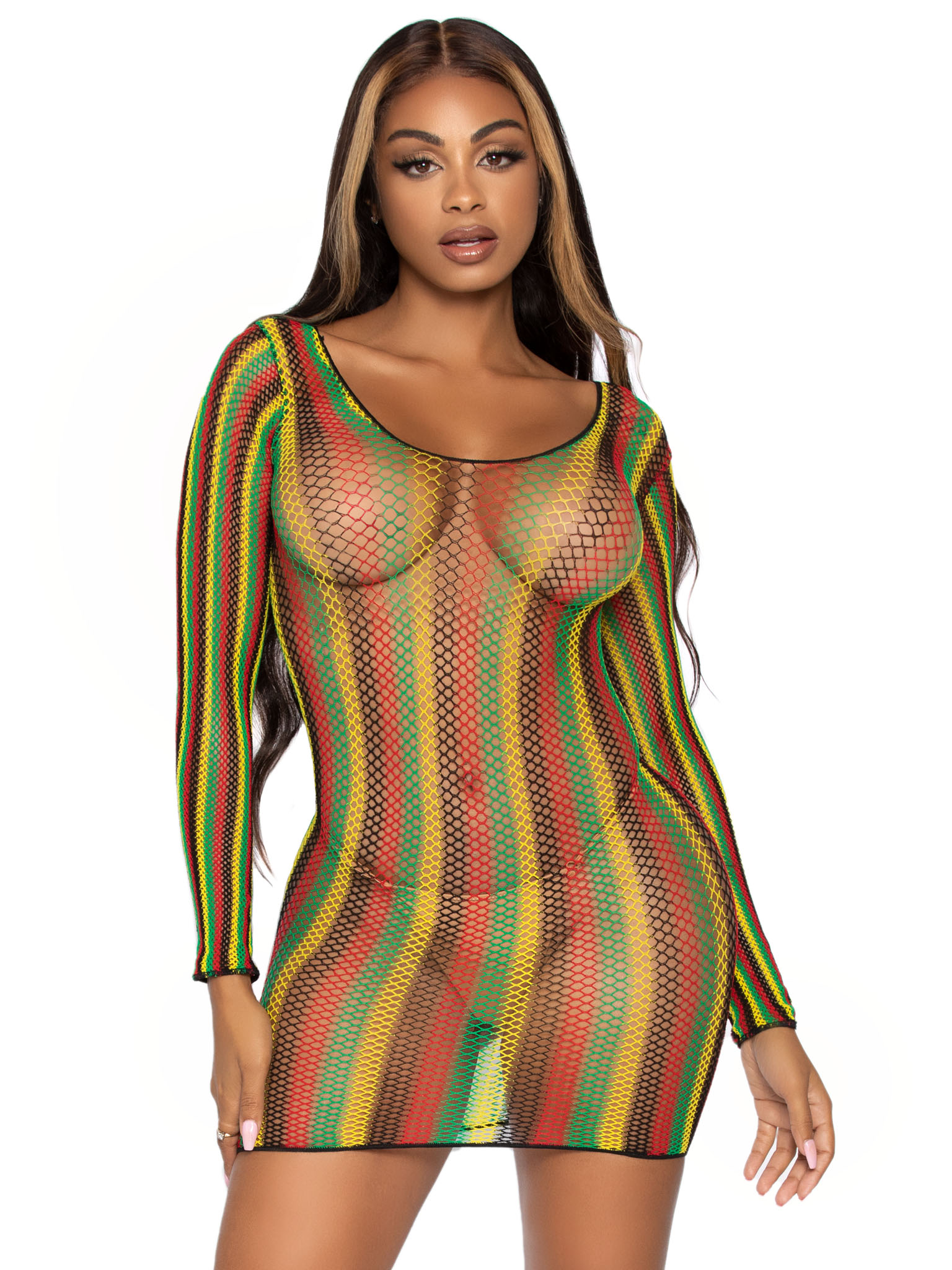 2utpijjzeyK5bEZ6X6aIxmKzTKDlTQD5 Rasta Net Mini Dress - One Size - Image 1