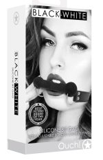 Silicone Bit Gag With Adjustable Bonded Leather Straps - Black