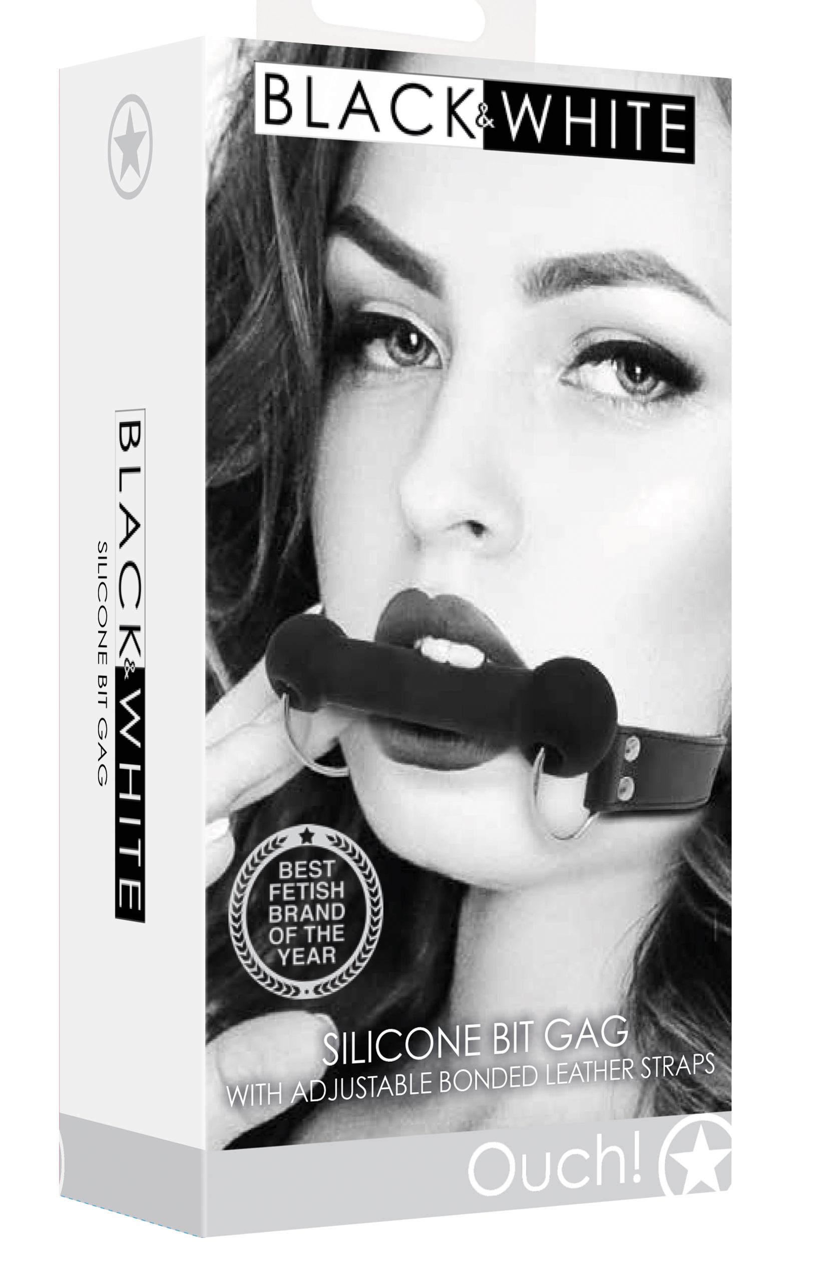 31xOYRW80Vjgb99WMhOqUXggmxjNzCeY Silicone Bit Gag With Adjustable Bonded Leather Straps - Black - Image 1