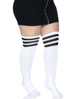 Over the Knee Athletic Socks - 1x/2x - White/black - Image 2