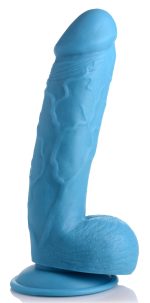 Pop Pecker 8.25 Inch Dildo With Balls - Blue - Image 5