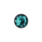 Teal Round Gem Gunmetal Metal Plug - Md - Image 5