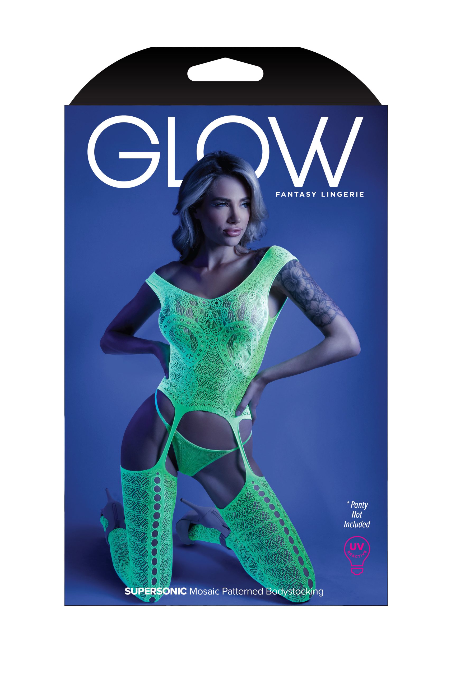 3O4gj0EkMvaMCrI8hqWjg0tL4zd14xlw Supersonic Mosaic Bodystocking - One Size- Neon Green - Image 1