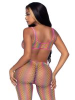 Rainbow Net Footless Bodystocking - One Size - Multicolor - Image 6