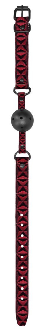 Breathable Luxury Ball Gag - Burgundy - Image 4