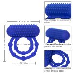 Silicone Rechargeable 10 Bead Maximus Ring - Blue - Image 6