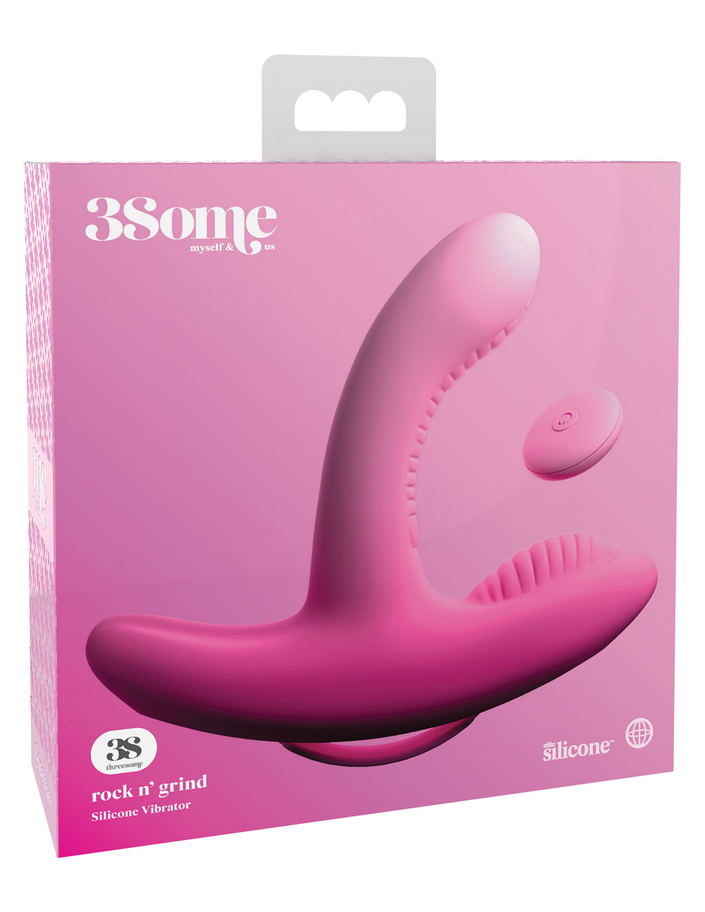 3iF7eTPOzodECd2UfrhFww0pwpwbguL7 Threesome Rock n' Grind Silicone Vibrator - Pink - Image 1