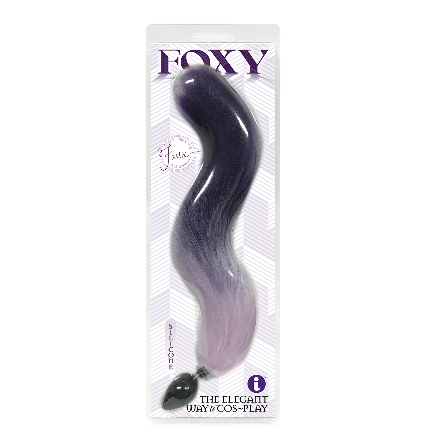 3tjV6pXFlUgmp85X7vxAbn5ssd0Z2L1c Foxy Fox Tail Silicone Butt Plug - Purple Gradient - Image 1