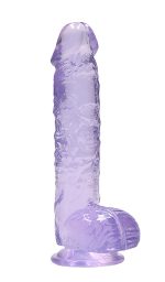 6 Inch Realistic Dildo With Balls - Purple - Image 5