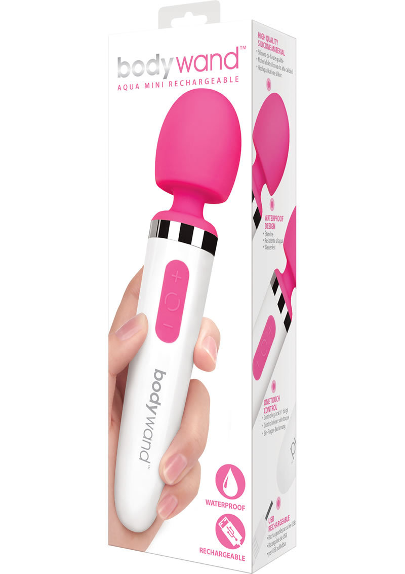 44801sZvaD8GBycDAvTcEbD4knn6X6ru Bodywand Aqua Mini Silicone Rechargeable Massager - Pink - Image 1
