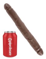 King Cock 12 Inch Slim Double Dildo - Brown - Image 2