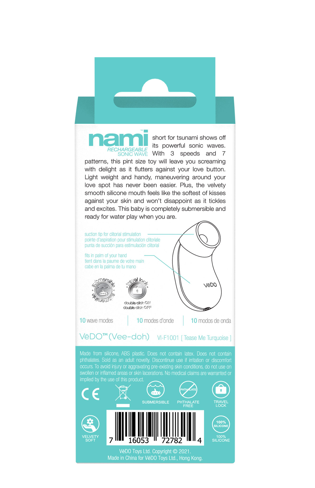 4Eg1CCiWAprLUqrXTScbki6d6DTmbE3R Nami Rechargeable Sonic Vibe - Tease Me Turquoise - Image 1