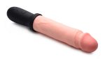 8x Auto Pounder Vibrating and Thrusting Dildo With Handle - Flesh - Image 2