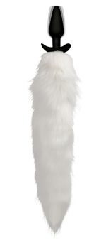 Vibrating White Fox Tail Slender Anal Plug - Image 6