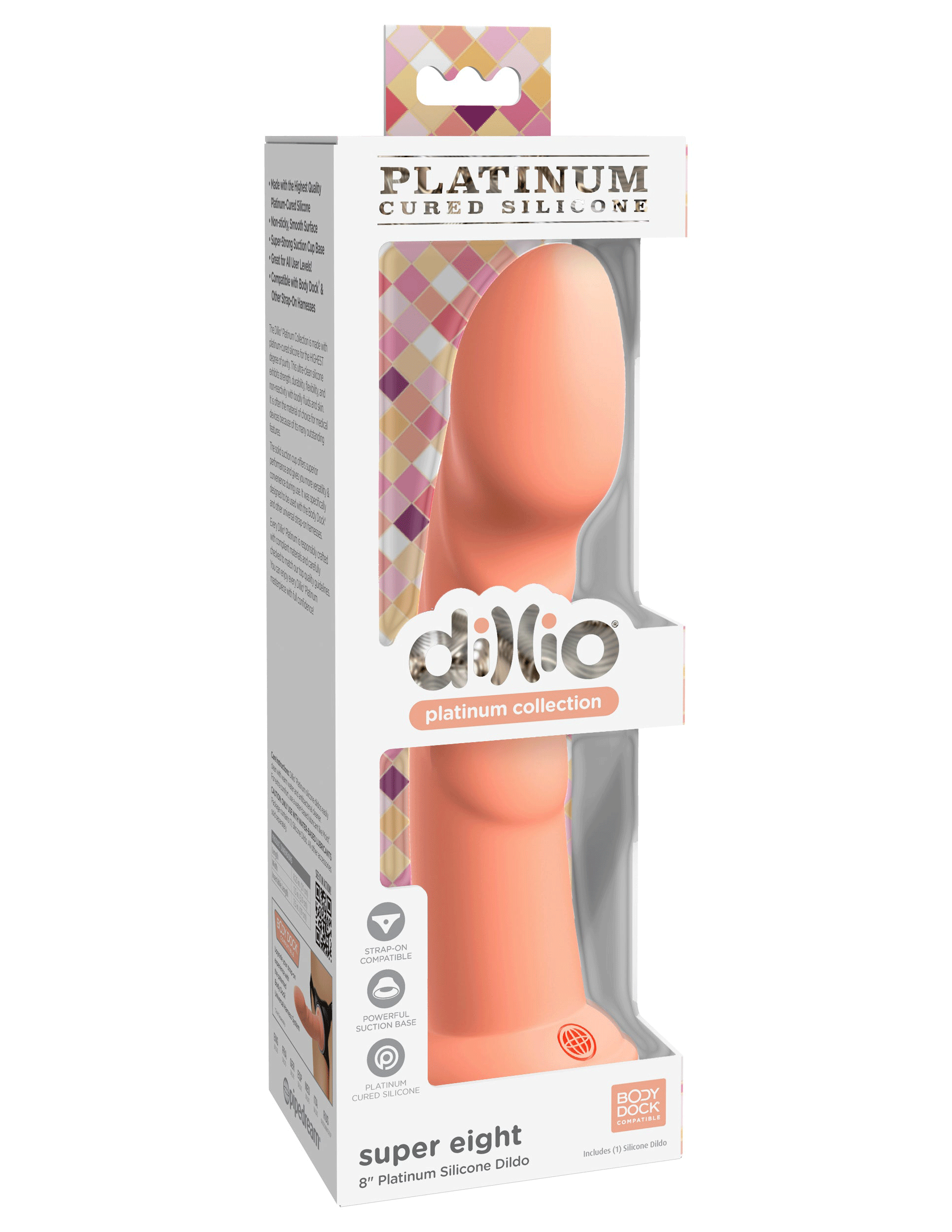 4TF8KTRSn3ci4h6ogZL2EjHwPXqpU42C Dillio Platinum - Super Eight 8 Inch Dildo - Peach - Image 1