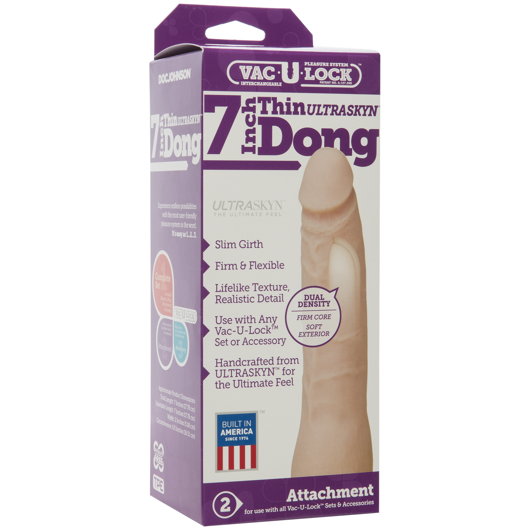 4TXDVY50YtIm00QbUBVe70wNe4omIxMT Vac-U-Lock 7-Inch Ultraskyn Thin Dong - Vanilla - Image 1