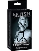 Fetish Fantasy Series Limited Edition O-Ring Gag and Nipple Clamps - Black - Image 4