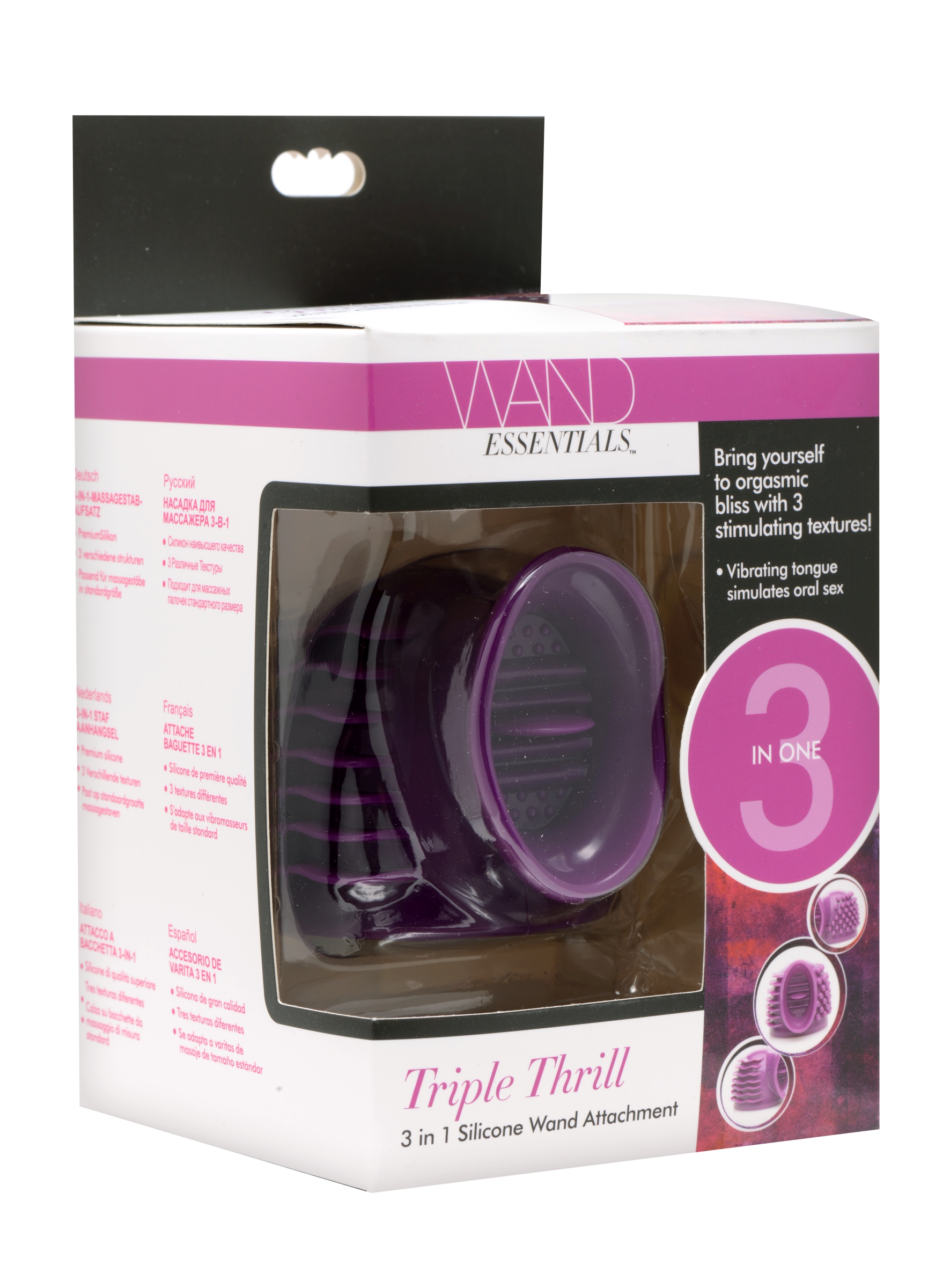 4ZibmErtmvV2t0NN2e3erzU8TJO5Xuna Triple Thrill 3 in 1 Silicone Wand Attachment - Image 1